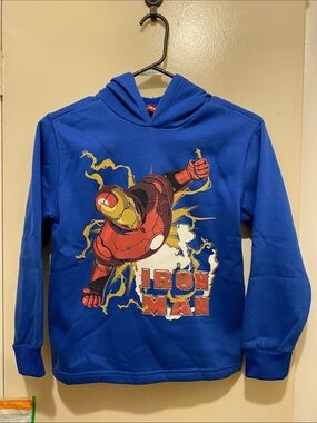 Ironman Size 8 Blue Hooded Long Sleeve Sweatshirt